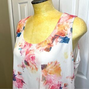 Amanda Green Scoop Neck Pastel Floral Tank XL